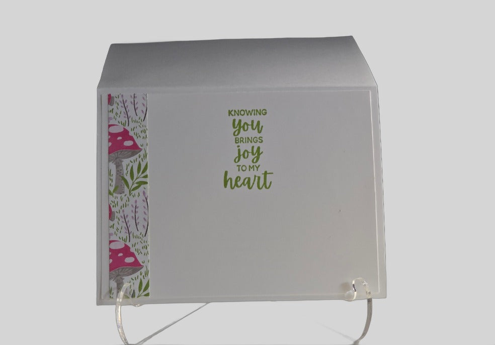 Pink Toadstool Thinking of You Card – Handmade