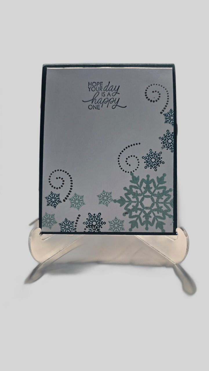 Teal Snowflake Birthday Card – Handmade