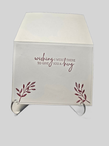 Red & Teal Floral Sympathy Card – Handmade