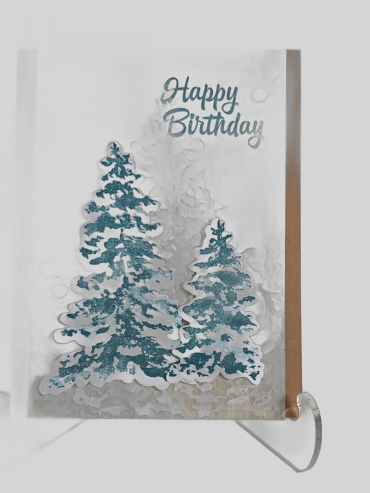 Winter Tree Birthday Card – Handmade