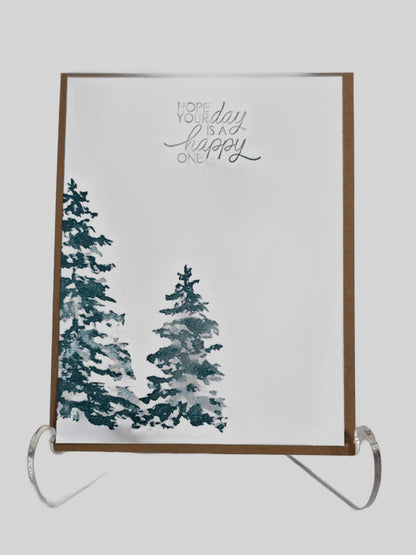Winter Tree Birthday Card – Handmade