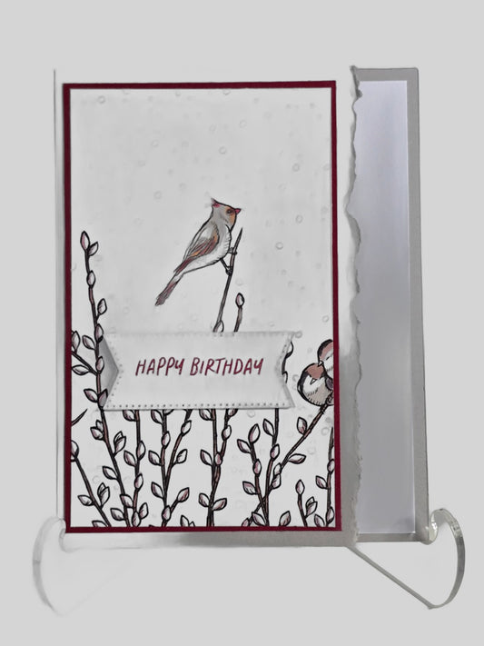 Songbird Birthday Card – Handmade Nature Design