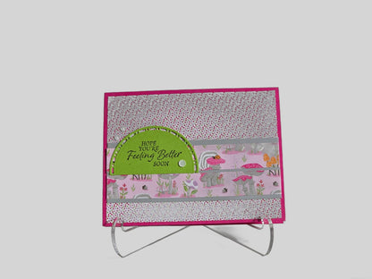 Pink & Green Toadstool Get Well Soon Card – Handmade