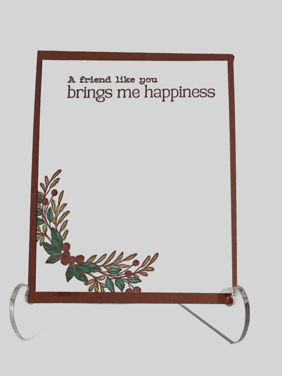 Rustic Green Thank You Card – Handmade