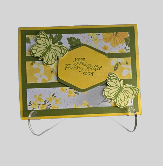 'Hope You're Feeling Better Soon' Butterfly Get Well Card – Handmade
