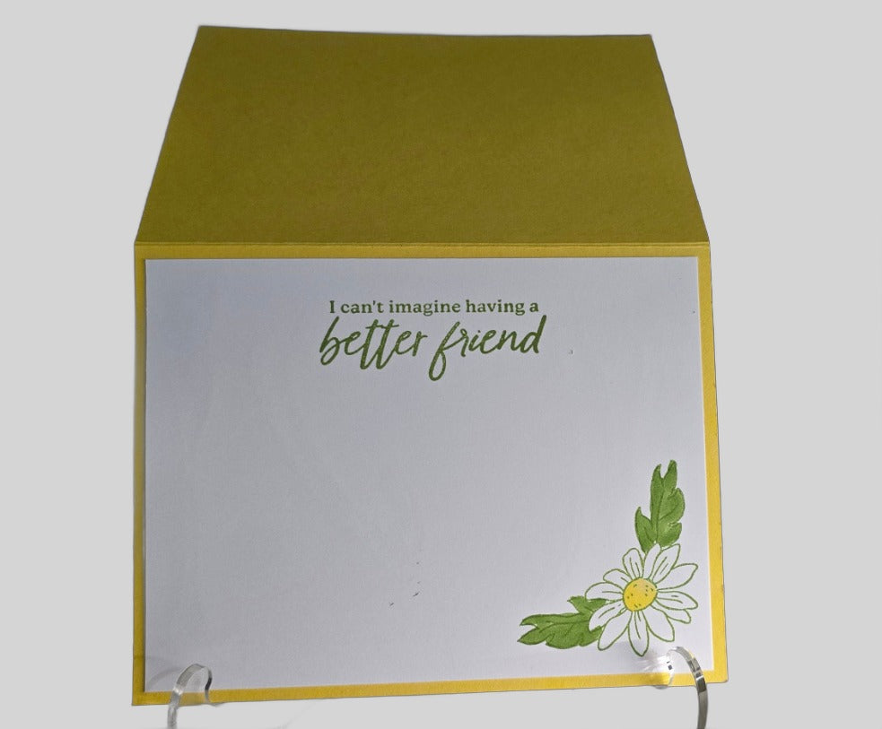'Hello' Daisy Card – Yellow Circle Frame, Handmade