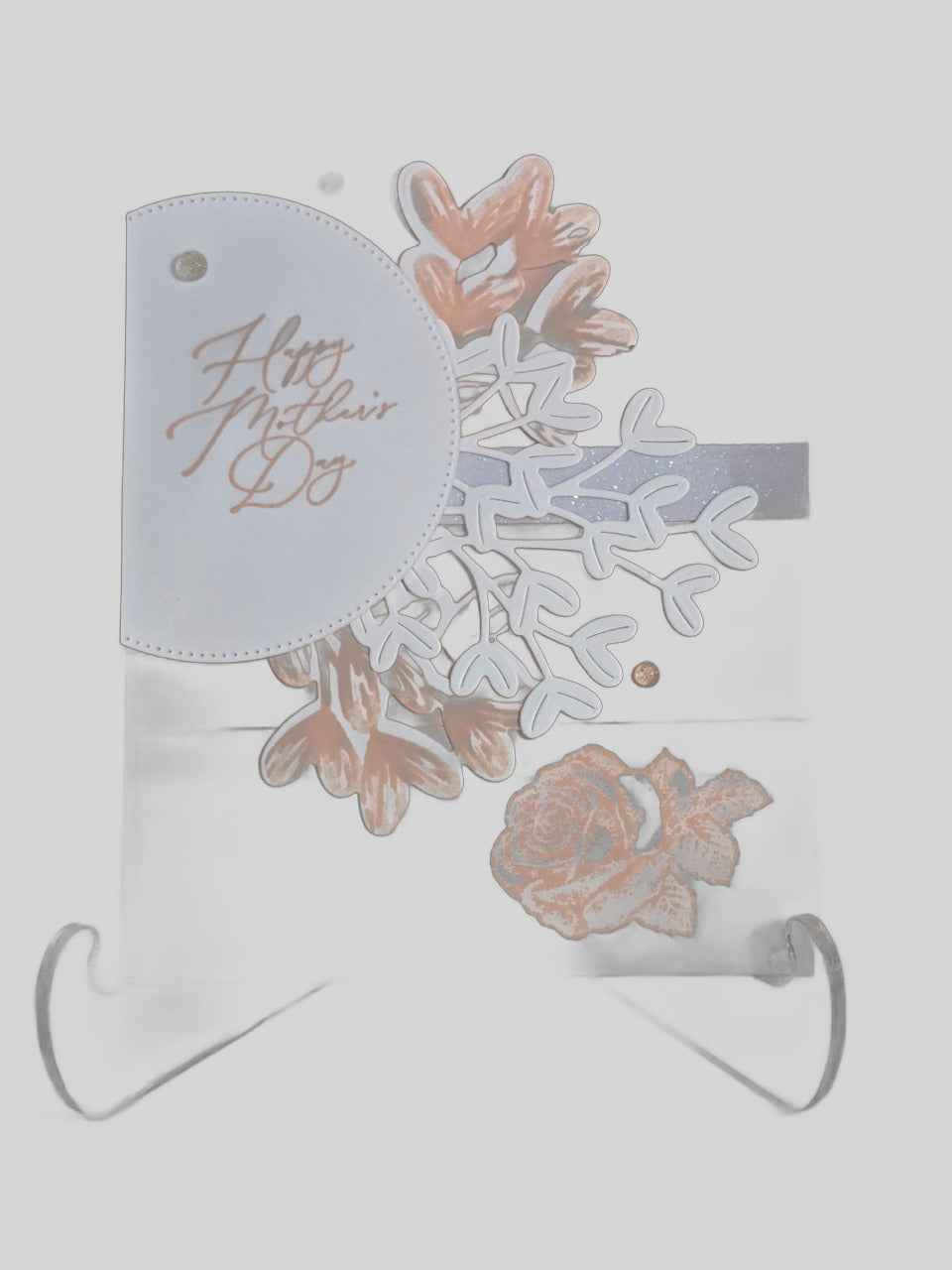Pink & White Floral Mother's Day Card – Handmade