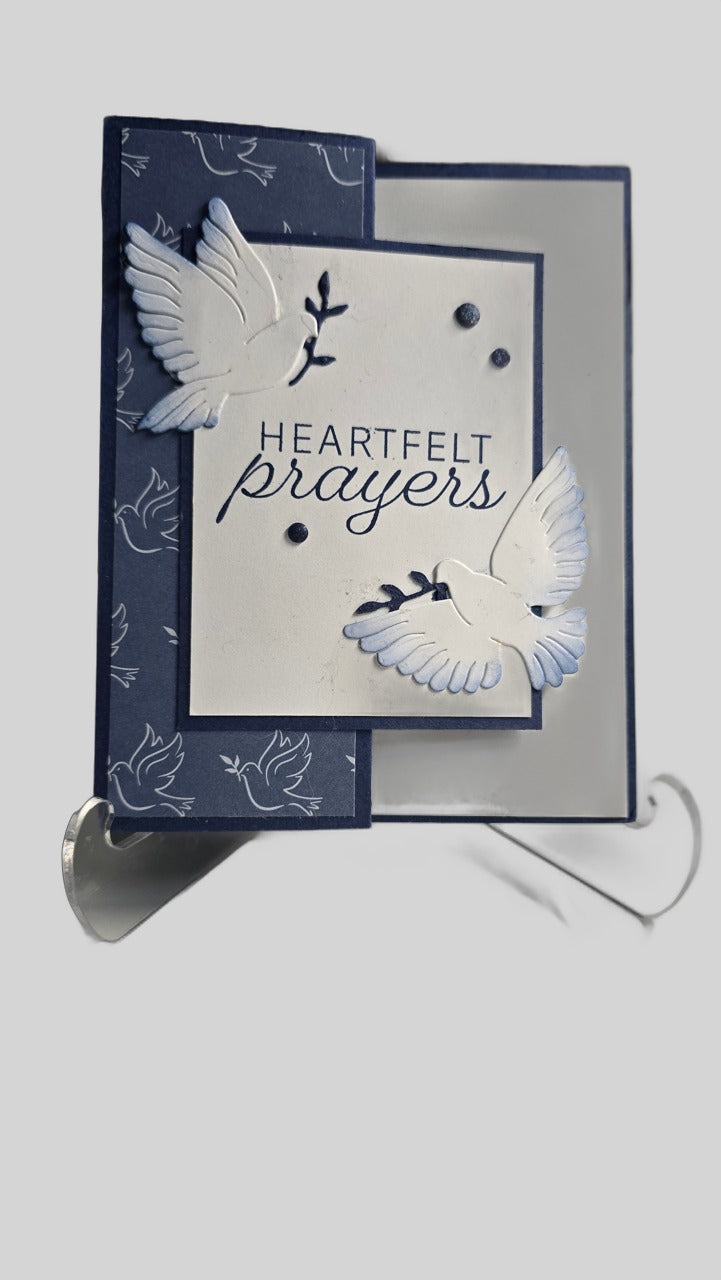 Blue & White Dove Sympathy Card – Handmade