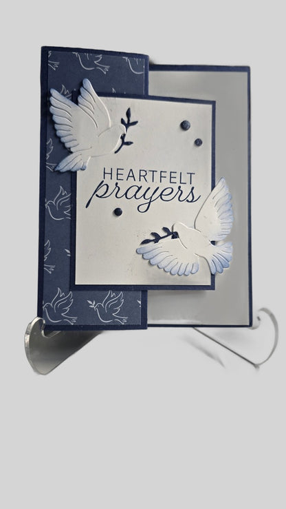 Blue & White Dove Sympathy Card – Handmade