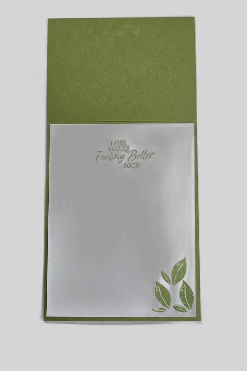 'Wishing You Well' Get Well Card – Yellow Gingham Floral, Handmade