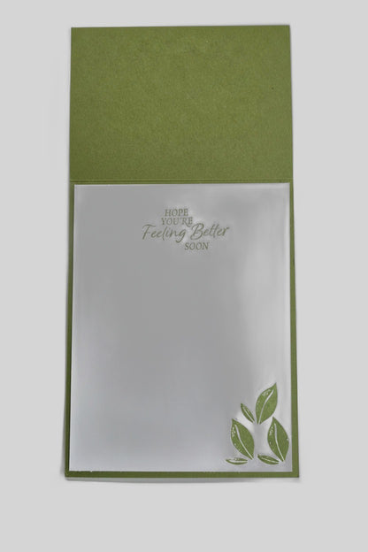 'Wishing You Well' Get Well Card – Yellow Gingham Floral, Handmade