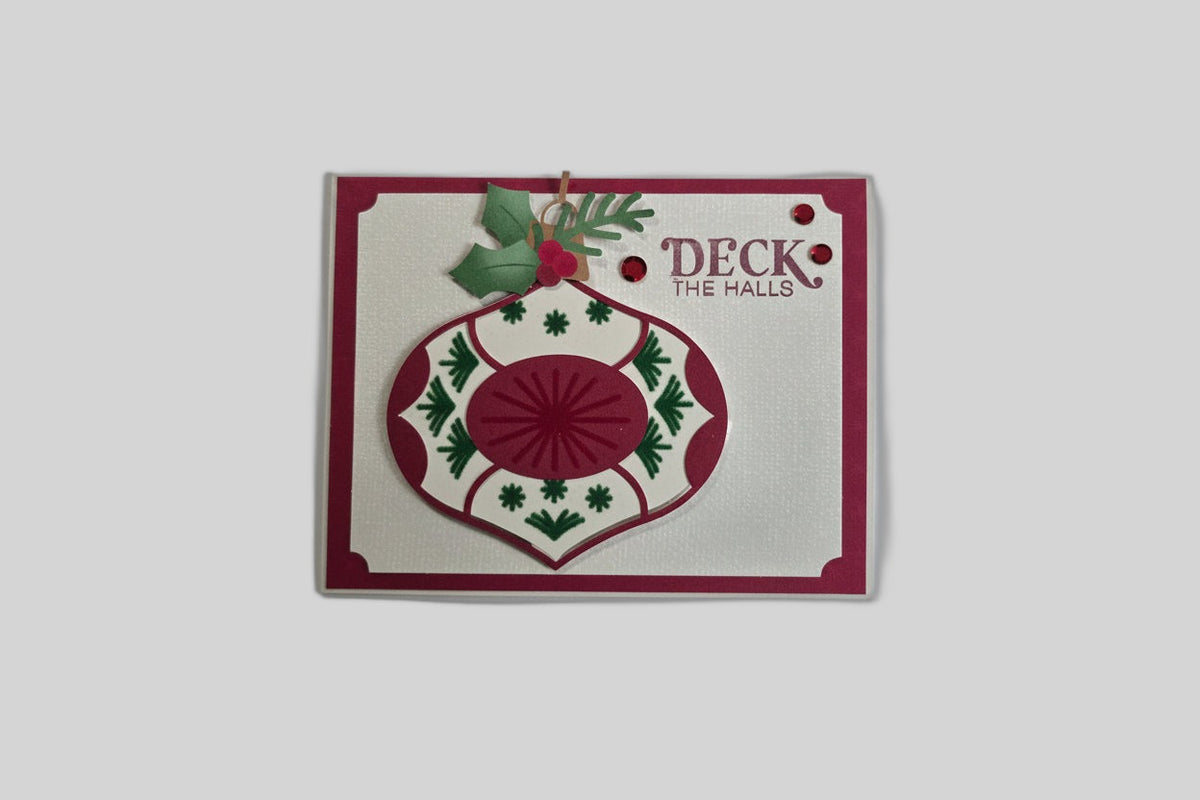 'Deck the Halls' Ornament Christmas Card – Handmade