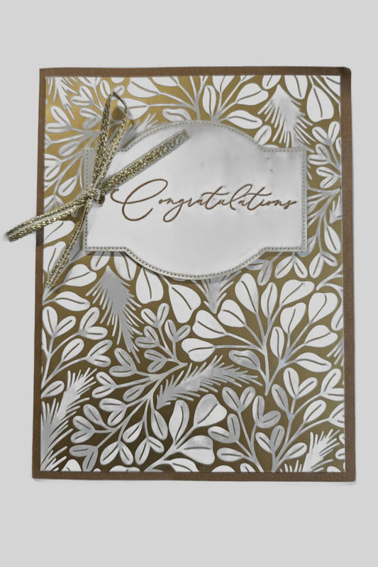 Gold & Cream Congratulations Card – Handmade