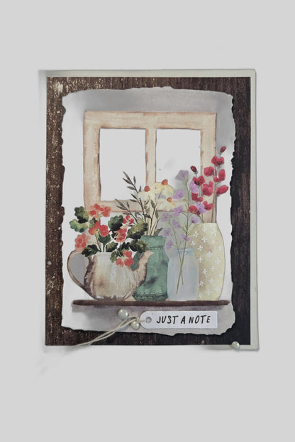 Rustic Farmhouse Floral Love Card – Handmade